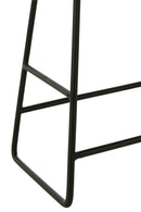 Stool Rectangular Recycle Teak Black Small - Majorr