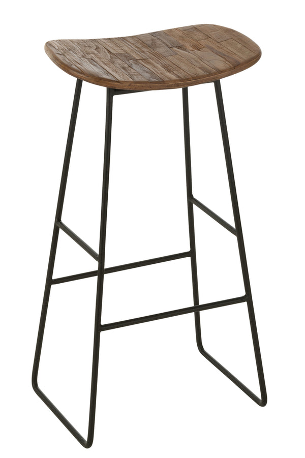 Stool Rectangular Recycle Teak Natural Large - Majorr