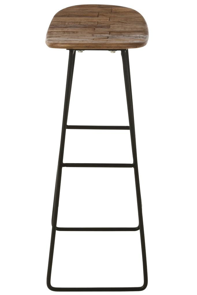 Stool Rectangular Recycle Teak Natural Large - Majorr