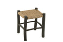 Stool Square Teak Wood/Seagrass Black/Natural - Majorr