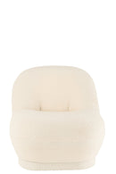 Stool Teddy Bouclé White - Majorr