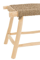 Stool Timo Grass/Teak Wood Natural Large - Majorr