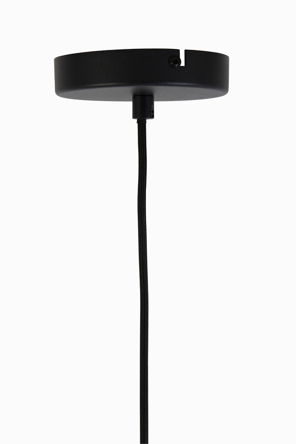 Hanging lamp 30x28 cm SUBAR matt black+smoked glass - Majorr