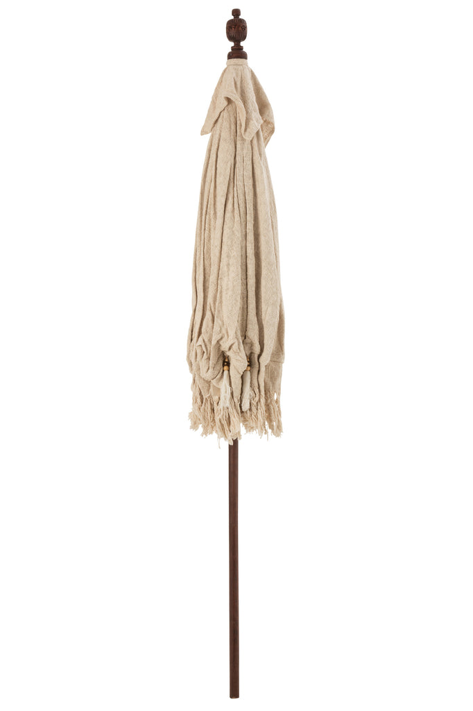 Sunshade Tassels/Shells Beige Wood Dark Brown Large - Majorr