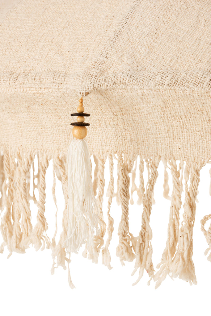 Sunshade Tassels/Shells Beige Wood Dark Brown Large - Majorr