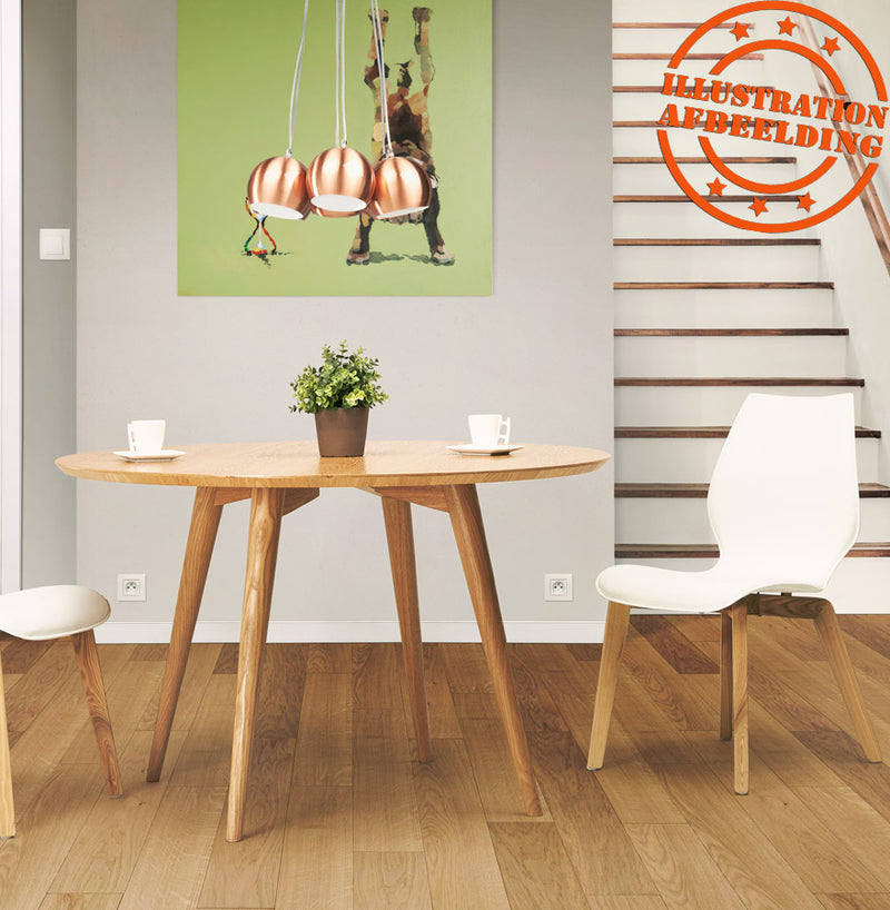 Naturel houten, ronde eettafel 'SWEDY' in Scandinavische stijl - Ø 120 cm - Majorr