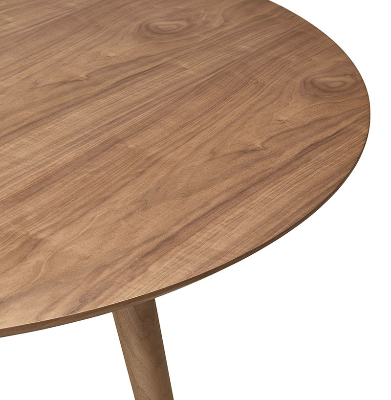 Notenhouten, ronde eettafel 'SWEDY' in Scandinavische stijl - Ø 120 cm - Majorr