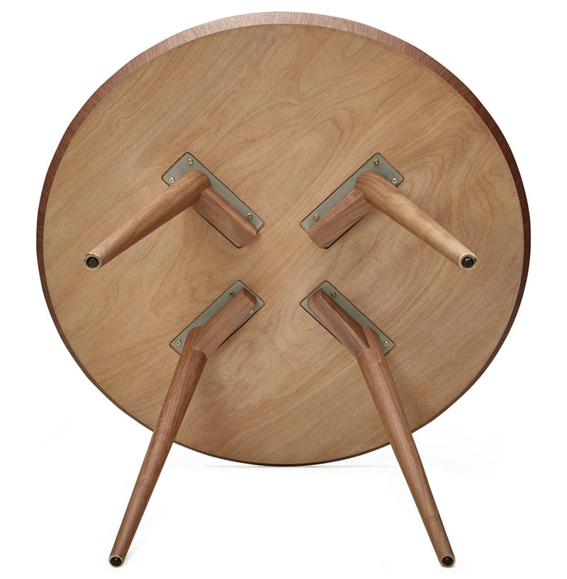 Notenhouten, ronde eettafel 'SWEDY' in Scandinavische stijl - Ø 120 cm - Majorr