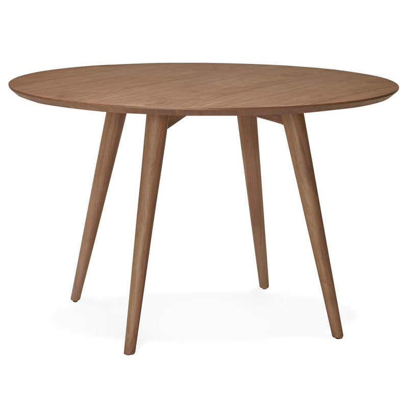 Notenhouten, ronde eettafel 'SWEDY' in Scandinavische stijl - Ø 120 cm - Majorr