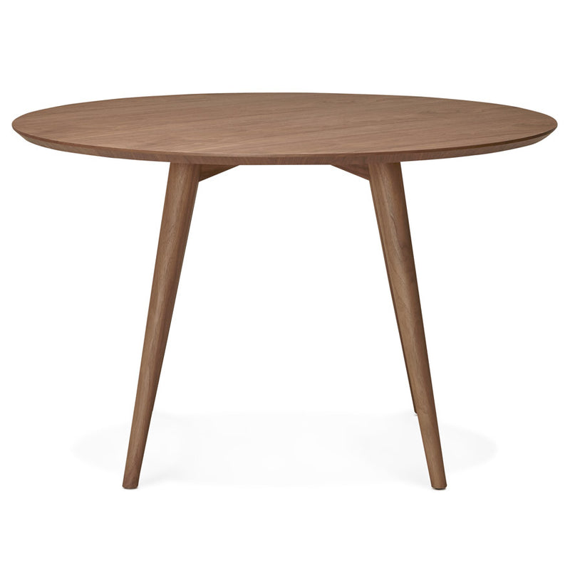 Notenhouten, ronde eettafel 'SWEDY' in Scandinavische stijl - Ø 120 cm - Majorr