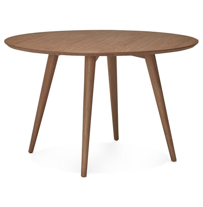 Notenhouten, ronde eettafel 'SWEDY' in Scandinavische stijl - Ø 120 cm - Majorr