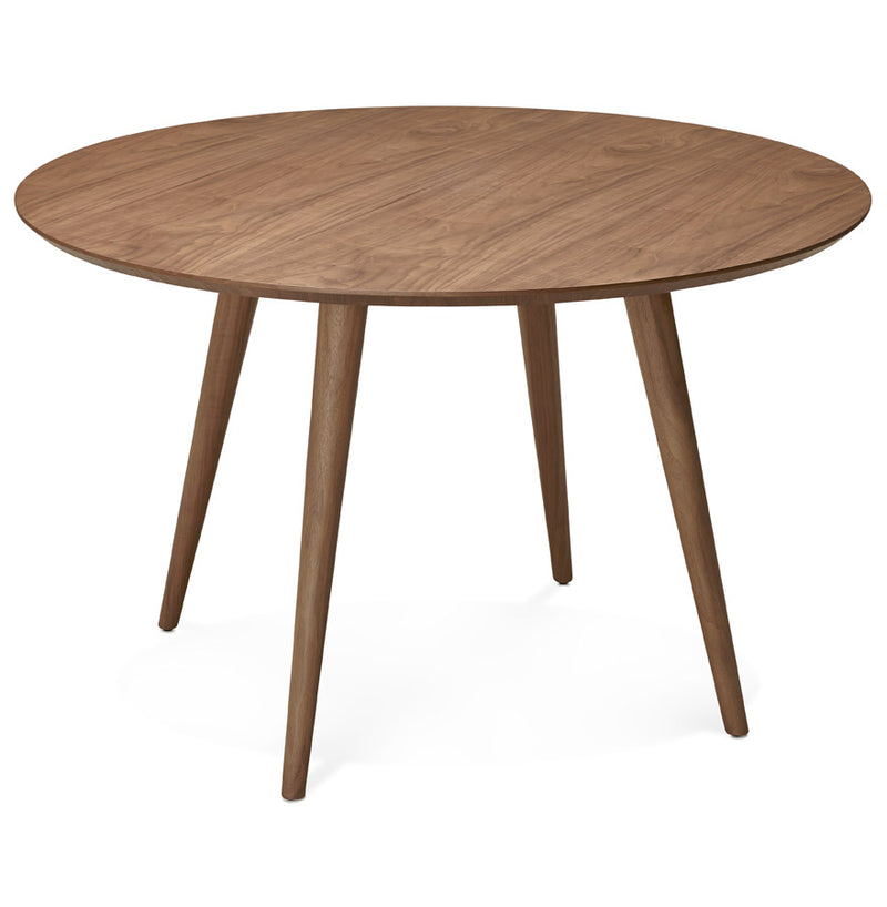 Notenhouten, ronde eettafel 'SWEDY' in Scandinavische stijl - Ø 120 cm - Majorr