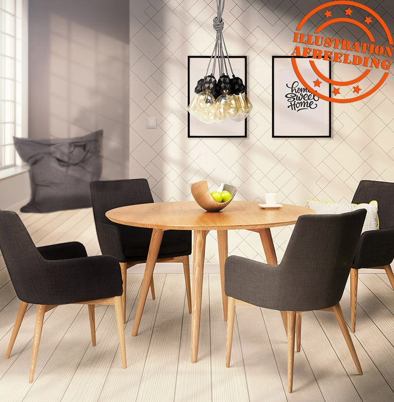 Notenhouten, ronde eettafel 'SWEDY' in Scandinavische stijl - Ø 120 cm - Majorr