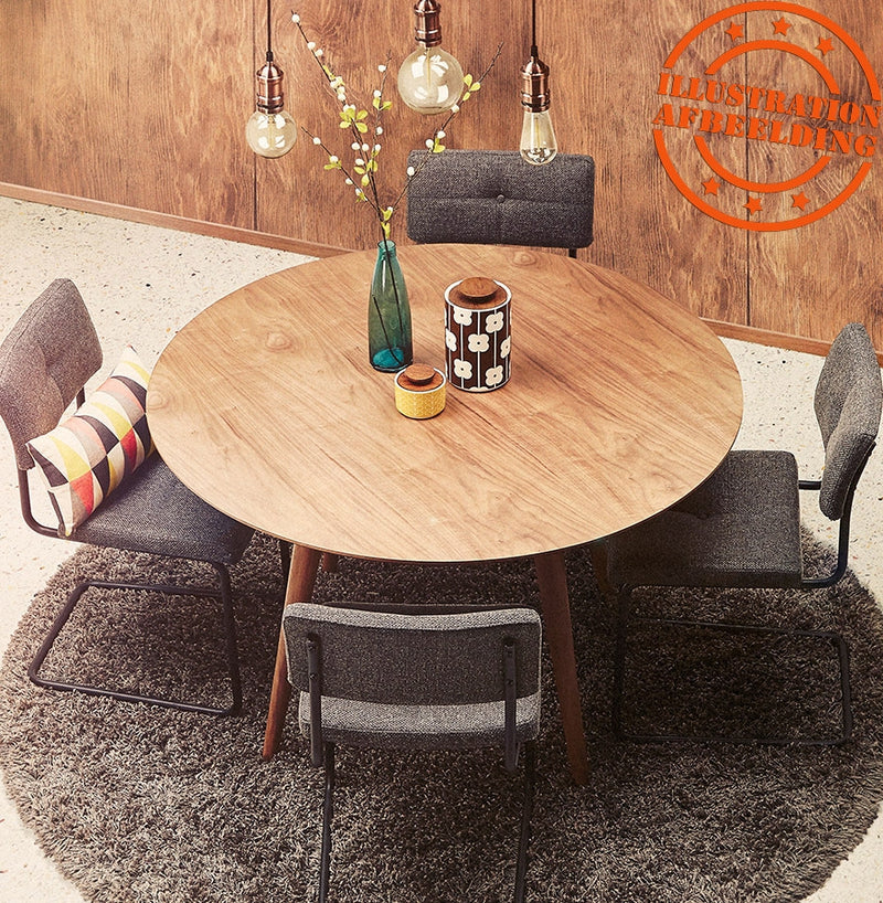 Notenhouten, ronde eettafel 'SWEDY' in Scandinavische stijl - Ø 120 cm - Majorr