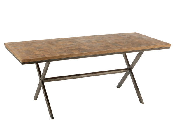 Table Yoni Metal/Mango Wood Natural/Grey - Majorr