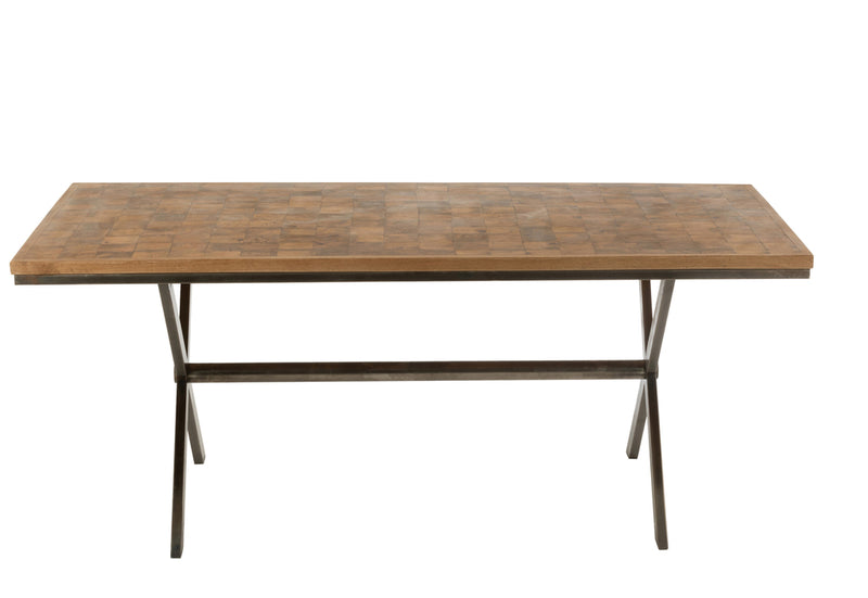 Table Yoni Metal/Mango Wood Natural/Grey - Majorr