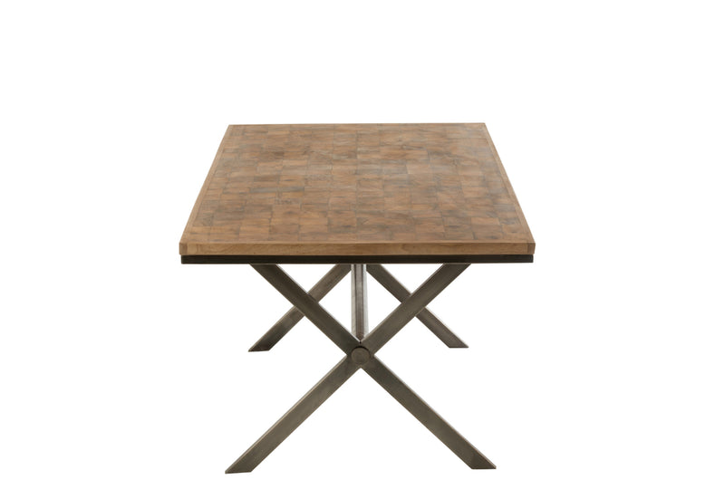 Table Yoni Metal/Mango Wood Natural/Grey - Majorr