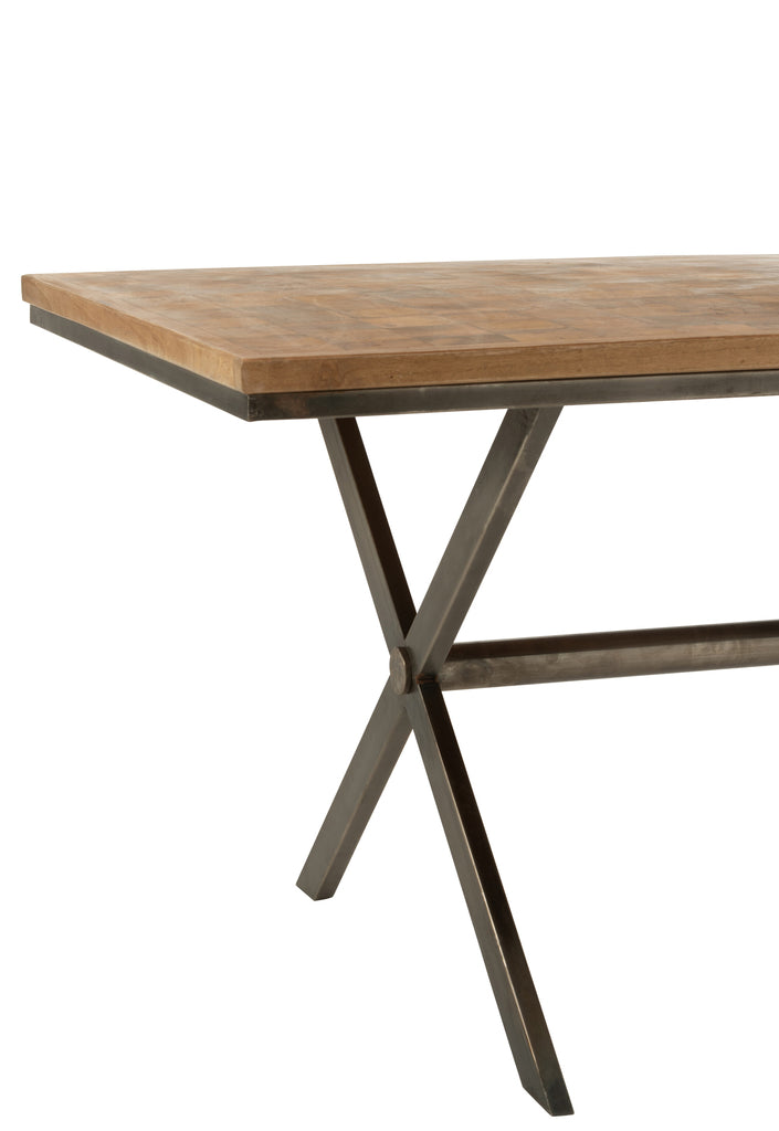 Table Yoni Metal/Mango Wood Natural/Grey - Majorr