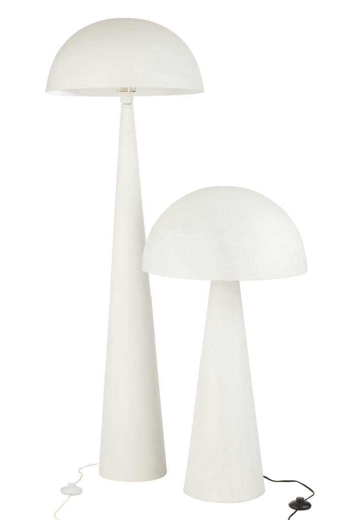 Table Lamp Mushroom Metal Matt White Large - Majorr