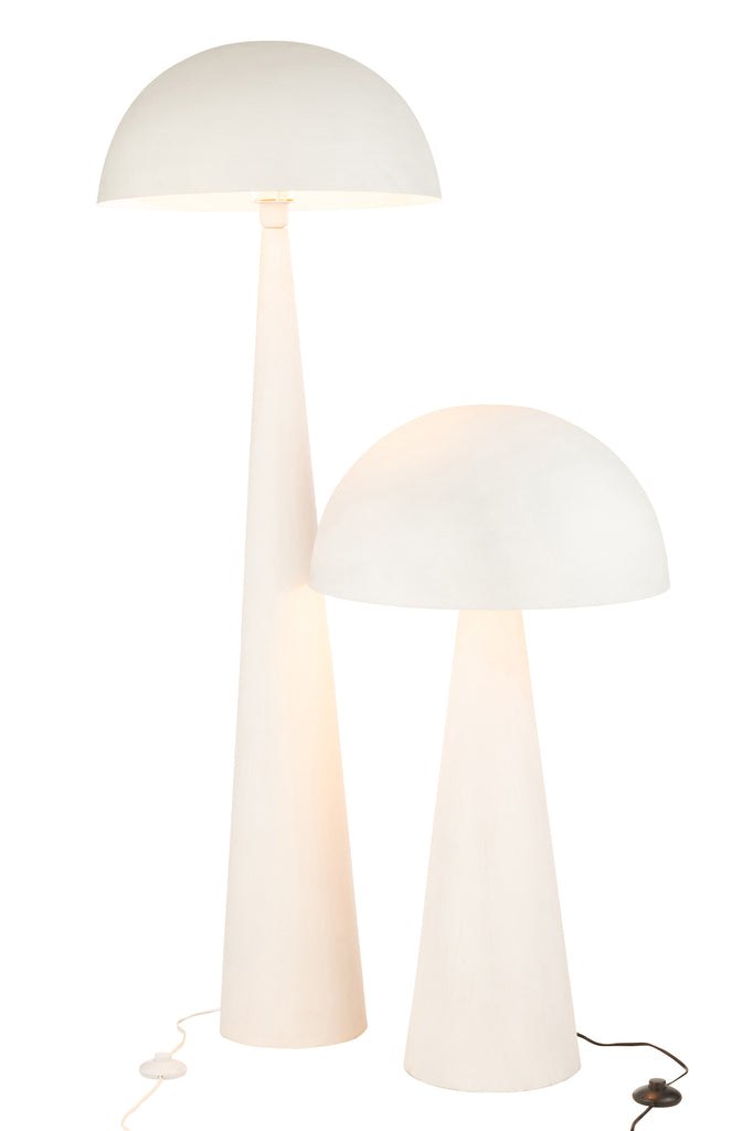 Table Lamp Mushroom Metal Matt White Large - Majorr