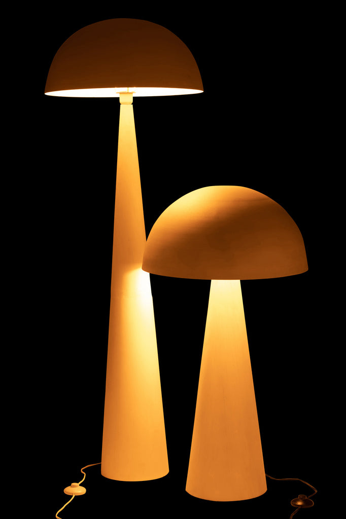 Table Lamp Mushroom Metal Matt White Large - Majorr