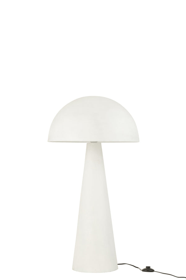 Table Lamp Mushroom Metal Matt White Medium - Majorr