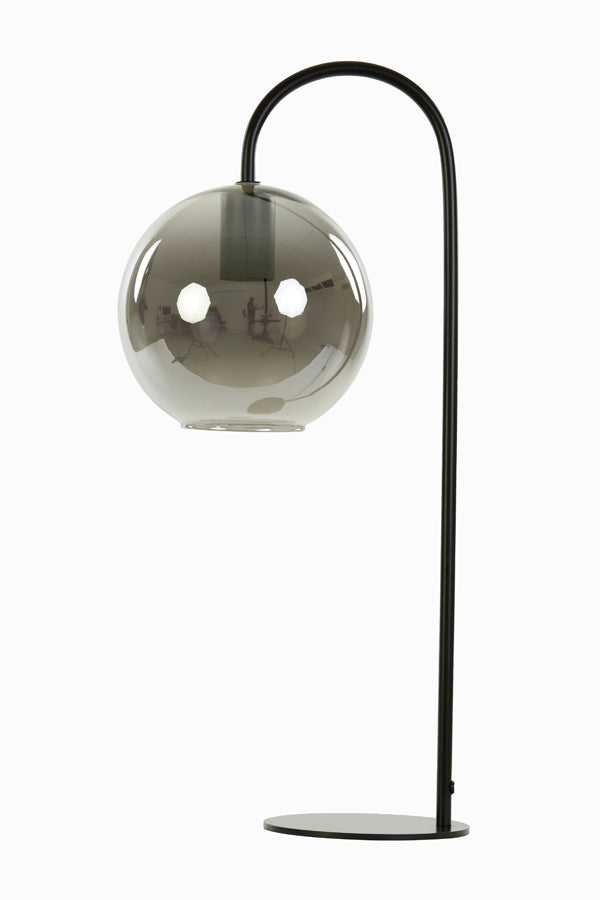 Table lamp 28x20x60 cm SUBAR matt black+smoked glass - Majorr