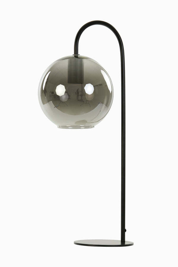 Table lamp 28x20x60 cm SUBAR matt black+smoked glass - Majorr