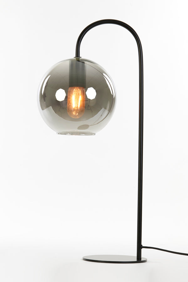 Table lamp 28x20x60 cm SUBAR matt black+smoked glass - Majorr