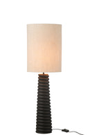 Table Lamp Threaded Ailanthus Wood Black/Grey - Majorr