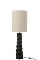 Table Lamp Threaded Ailanthus Wood Black/Grey - Majorr