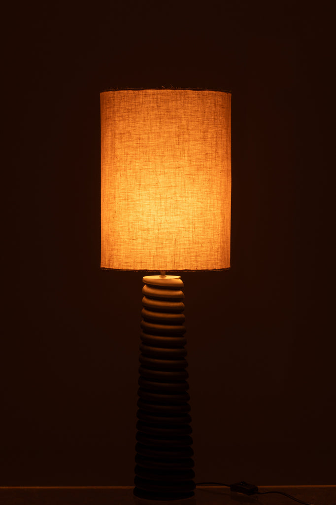 Table Lamp Threaded Ailanthus Wood Black/Grey - Majorr