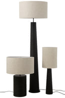 Table Lamp Threaded Wide Ailanthus Wood Black/Grey - Majorr