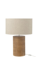 Table Lamp Threaded Wide Ailanthus Wood Natural/Grey - Majorr