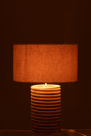 Table Lamp Threaded Wide Ailanthus Wood Natural/Grey - Majorr