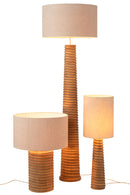 Table Lamp Threaded Wide Ailanthus Wood Natural/Grey - Majorr