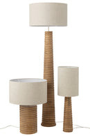 Table Lamp Threaded Wide Ailanthus Wood Natural/Grey - Majorr