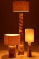 Table Lamp Threaded Wide Ailanthus Wood Natural/Grey - Majorr