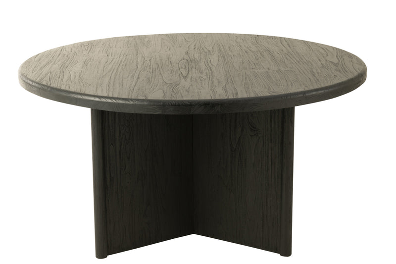 Table Round Teak Wood Black - Majorr