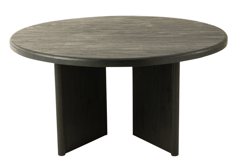 Table Round Teak Wood Black - Majorr