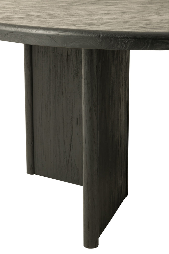 Table Round Teak Wood Black - Majorr