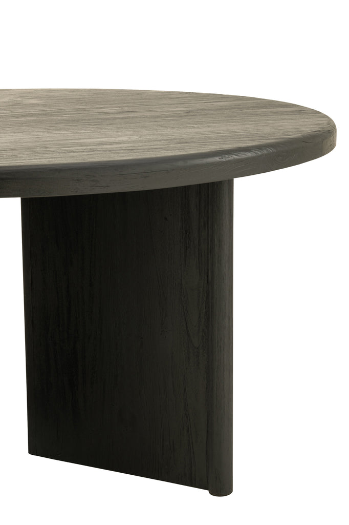 Table Round Teak Wood Black - Majorr