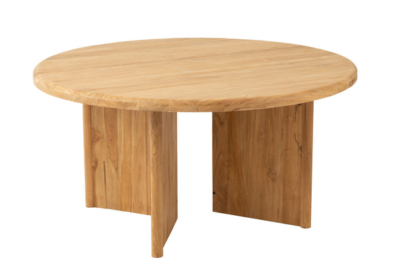 Table Round Teak Wood Natural - Majorr