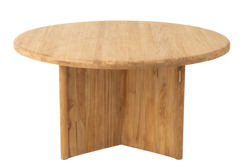 Table Round Teak Wood Natural - Majorr