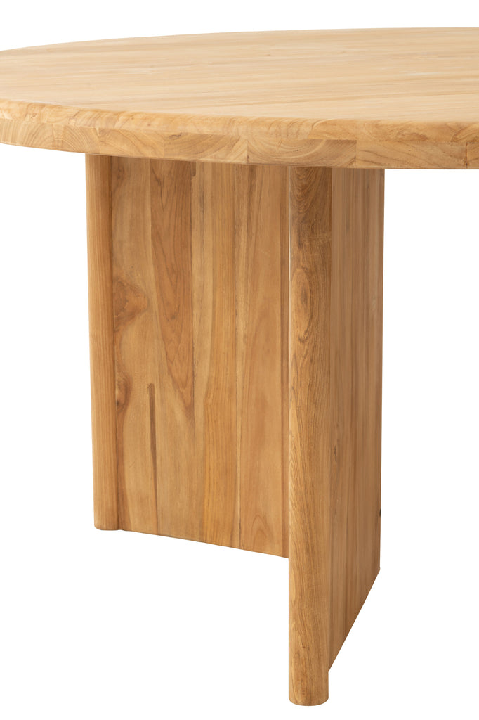 Table Round Teak Wood Natural - Majorr