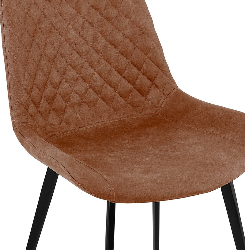 Design stoel 'TAICHI' van bruine microvezel en zwarte metalen poten - Majorr