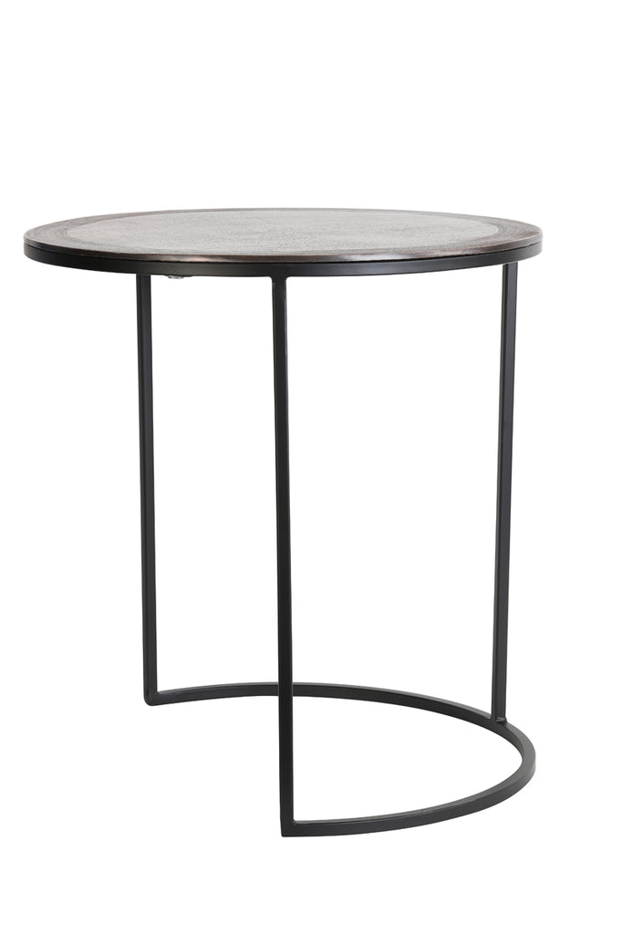 Side table S/2 40x45+50x52 cm TALCA ant copper+black - Majorr