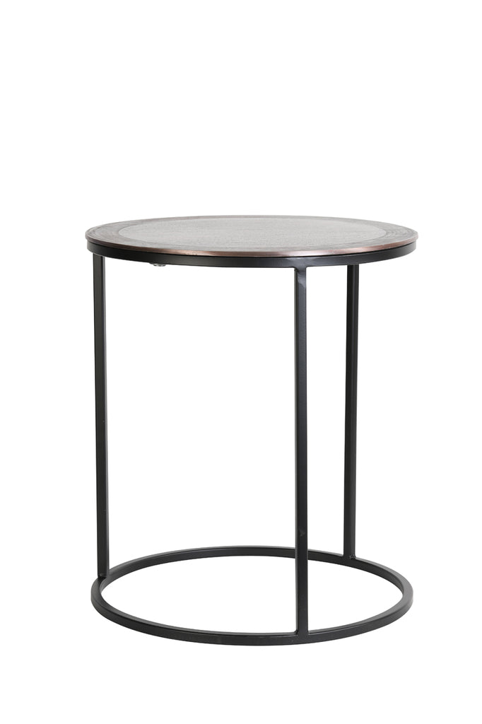 Side table S/2 40x45+50x52 cm TALCA ant copper+black - Majorr