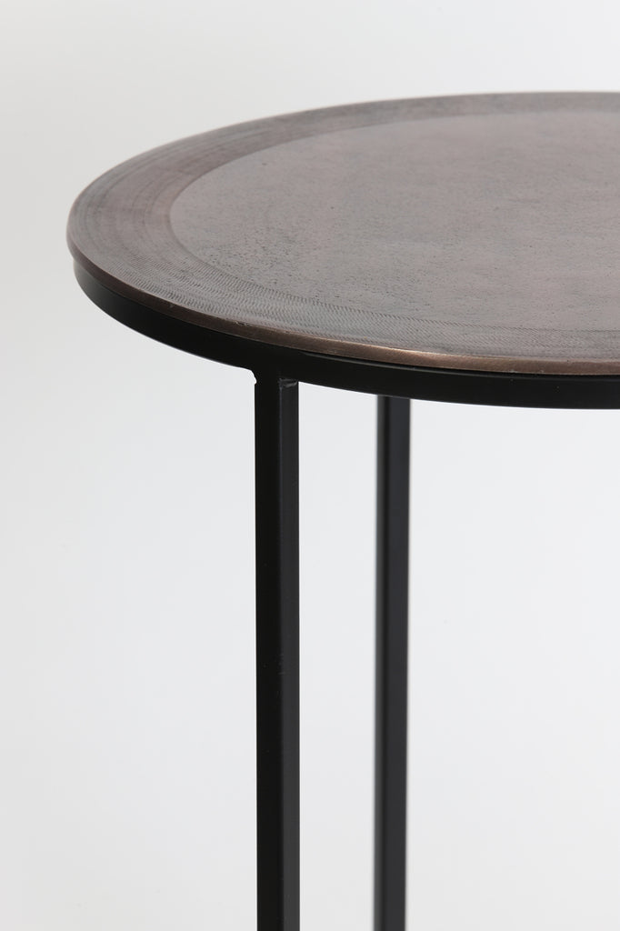 Side table S/2 40x45+50x52 cm TALCA ant copper+black - Majorr