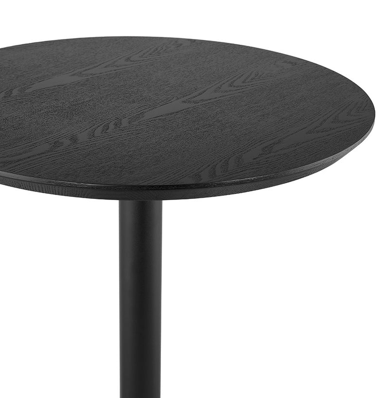 Ronde hoge tafel 'TAMAGO' van hout en zwart metaal - Ø 60 cm - Majorr